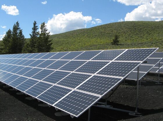 black and silver solar panels