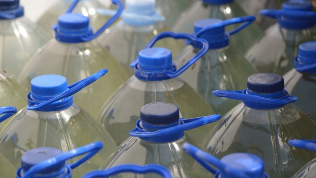 recyclable water bottles